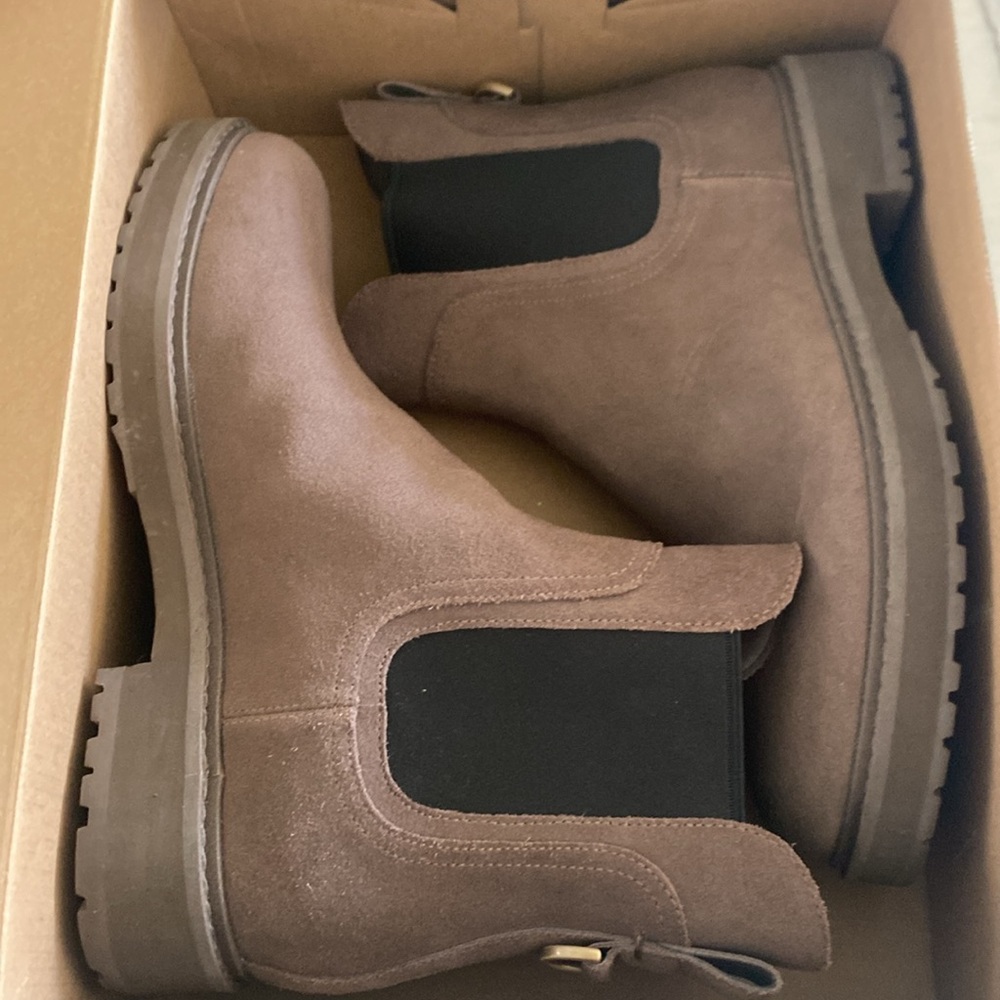 Cole Haan Taupe Suede Chelsea Ankle Boots - Picture 2 of 12